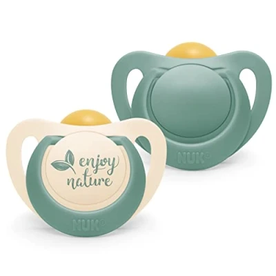 Image of NUK for Nature Baby Dummy 18 36 Months Sustainable Rubber Soothers Over 98% Natural Raw Materials Terracotta Red 2 Count