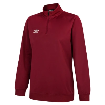 Image of Umbro Womens/Ladies Club Essential Half Zip Sweatshirt (New Claret) Multicolour Size X Large