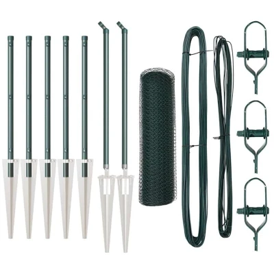 Image of vidaXL Hexagon Fence Green 0.5x10 m Steel