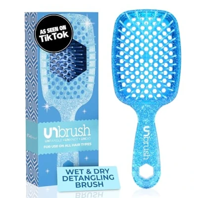 Image of FHI HEAT UNbrush Wet &amp; Dry Vented Detangling Hair Brush, Sapphire Blue