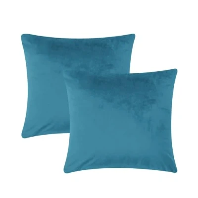 Image of AMEHA Velvet Cushion Covers 45 x cm 2 Pack Square Throw Pillow Cases Decorative Teal Cover for Sofa Bedroom Couch Living Room with Invisible Zipper (18 18 Inch)