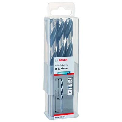 Image of Bosch Professional 5 Piece PointTeQ HSS Twist Drill Bit (for Metal, 11.6 x 94 142 mm, Driver Accessories)