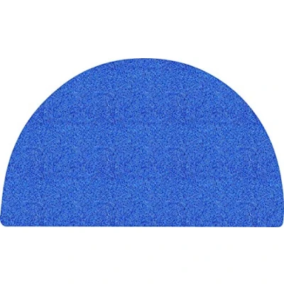 Image of Nicoman Easy Clean &amp; Dirt Trapper Barrier Half Circle Moon Doormat｜Non Shedding Jet Washable Outdoor Spaghetti Doormats (Blue, 70x44cm)