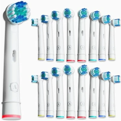 Image of Aster Replacement Electric Toothbrush Heads, Compatible with Braun Oral B 16 Pack of Head