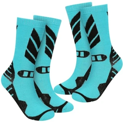 Image of wanchel Warm Kids Ski Socks 2 Pairs Merino Wool and Cotton Fix Material Skiing Socks, Knee High Winter Snowboard Thermal For Boys Girls Toddlers