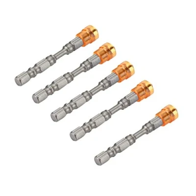 Image of Drywall Screwdriver Bits, Akozon 5Pcs S2 Steel Magnetic Cross Head PH2 Bits Set Bit Holder for Screws 1/4inch Shank(Yellow)