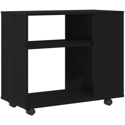 Image of vidaXL Side Table Black Oak 70x35x60 cm Engineered Wood