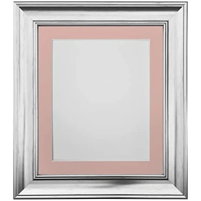 Image of FRAMES BY POST Scandi Vintage Silver Picture Photo Frame with PinkMount A3 For Image size A4