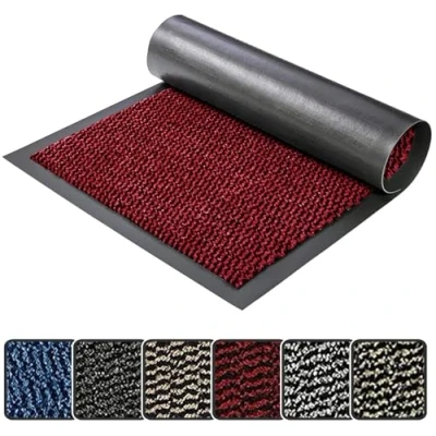 Image of GULLAMBO Non Slip Door Mat Indoor And Outdoor Kitchen Office Use Mat, Super Soft Absorbent Multicolor Barrier Machine Washable Entrance Rug (Red, 50 x 80 cm)