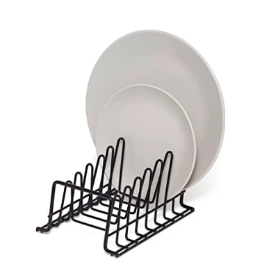 Image of simplywire Plate Rack/Drainer Kitchen Cupboard Storage Organiser Small Black Plastic Coated Steel