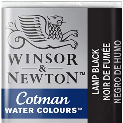 Image of Winsor &amp; Newton Cotman Watercolour Paint Half Pan Lamp Black