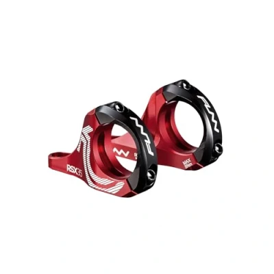 Image of Funn RSX Mountain Bike Direct Mount Stem with 35mm Bar Clamp, 2 Pieces Lightweight Split Design for Dual Crown Forks, Adjustable Extension 45 50mm 30mm Rise (Red)