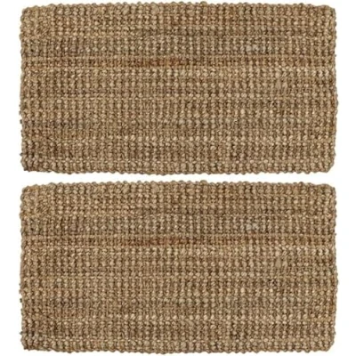Image of 4All Jute Coir Doormat for Outdoor Indoor Entrance Backdoor Garage or Garden Handwoven Coconut Knotted Non Slip Floor Mat Dirt Scraper (Pack Of 2)