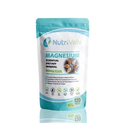 Image of Magnesium 500mg Muscle Function Reduce Tiredness &amp; Fatigue Bones Teeth Health 120 Tablets