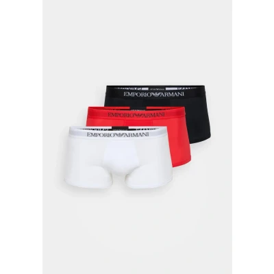 Image of Emporio Armani Trunk 3 PACK Pants, Men&#039;s, Size: Medium, White/red/black