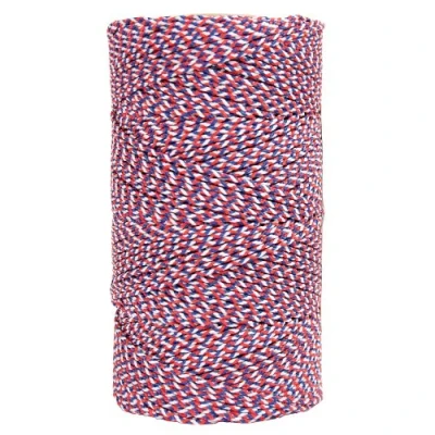 Image of W. Rose RO687 Super Tough Professional Bonded Braided Nylon Mason&#039;s Line, 685 Feet, White/Blue/Red