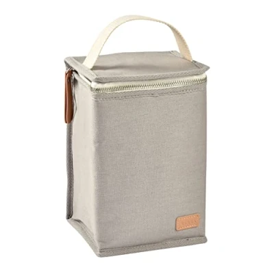 Image of BEABA, Isothermal Baby Food Pouch, Large size bottle storage, capacity, Carries a complete meal, Soft material, Foldable, Waterproof fabric, Pearl grey