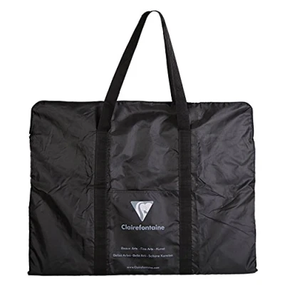 Image of Clairefontaine Ref 90130C Portfolio Bag 59 x 75cm in Size, Protect &amp; Carry Art Folders Suitable for Carrying Over Shoulder or Hand Black Cover