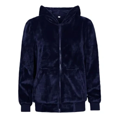 Image of Heat Holders Womens Ladies Soul Warming Soft Fleece Lounge Hoodie Navy Size Medium