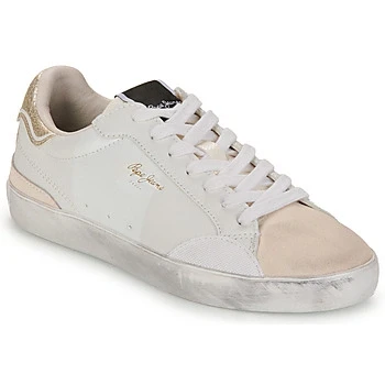 Image of Pepe jeans LANE MOON W women&#039;s Shoes (Trainers) in Beige