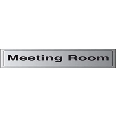Image of V Safety General Door Meeting Room Sign 300mm x 100mm 3mm Brushed Alu Comp