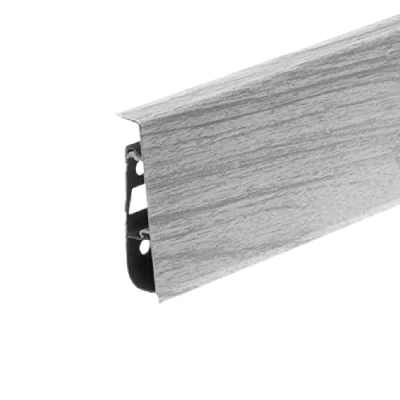 Image of VP Plastic Skirting Board High Line 2.5m PVC with Wire Cover Design Light Grey Oak 78