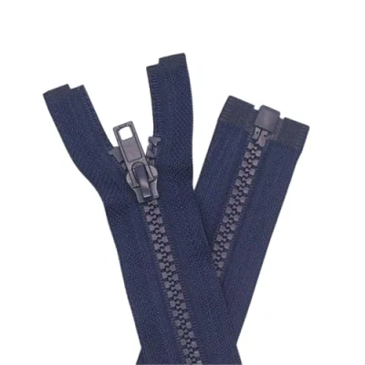 Image of YaHoGa Pack of 2 78 cm Zip Plastic 5 mm Separable for Jackets Dark Blue