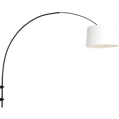 Image of Sparkled Light Cylindrical Wall Lamp Matt Black, White Hood