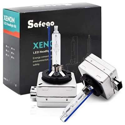 Image of Safego D1S Xenon Bulb 35W 8000K HID Headlight Super Bright Discharge Lamp Replace Kit 12V Car Bulbs Cold White LED Exterior Headlamp Bulbs, Pack of 2