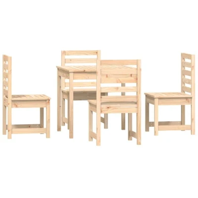 Image of vidaXL 5 Piece Garden Dining Set Solid Wood Pine