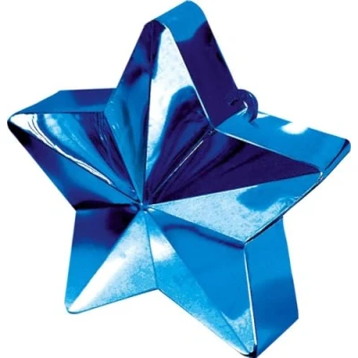 Image of Amscan 117800 01 Blue Star Balloon Weight 150g, Size: 3.5 inch x