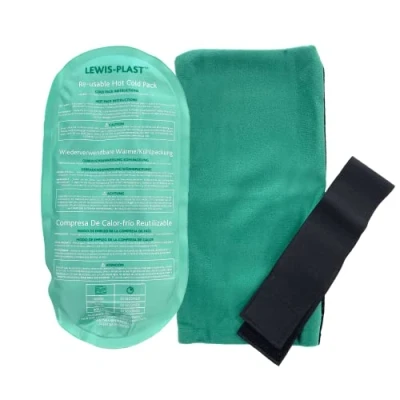 Image of Lewis Plast Premium Hot &amp; Cold Reusable Gel Pack Compress Wrap with Sleeve Ice Heat Packs for Knee, Back, Shoulder, Ankle and Neck Injury Cramps, Migraine, Toothache, Bruises, Lumbar, Sciatica Pain