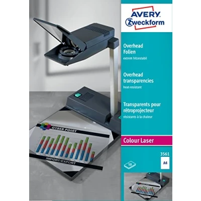 Image of Avery Zweckform 3561 Overhead Projector Transparencies 0.13 mm Increased Thickness Coated Stackable Highly Heat Resistant