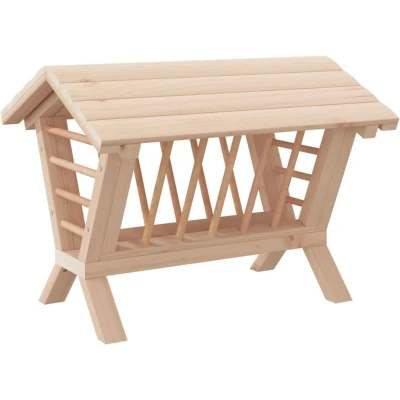 Image of vidaXL Rabbit Hay Feeder 44x33x33 cm Solid Wood Fir