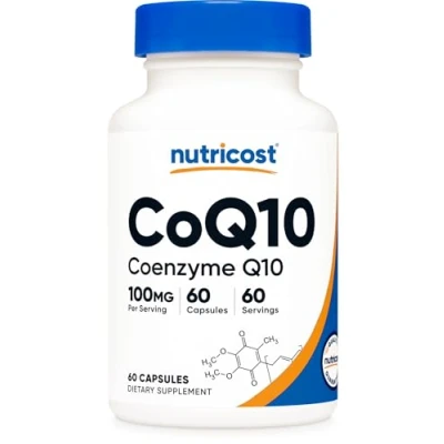 Image of Nutricost CoQ10 100mg, 60 Vegetarian Capsules, Servings Coenzyme Q10