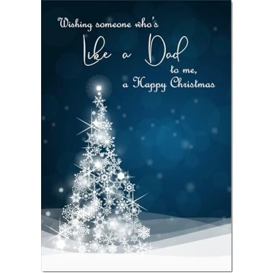 Image of doodlecards Like a Dad Christmas Card Blue Abstract Tree Large A4 Size for with Plain Envelope
