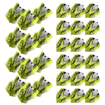 Image of WINMAU Prism Delta Michael Van Gerwen MVG Green &amp; Black Chevron dart flights 10 sets per pack (30 in total)