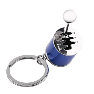 Image of Car Shifter Keyring, Creative Auto Gear Model Keychain Multicolor Shift Shaped Metal Alloy Key Rings (4.05 x 1.61 0.8inch)(Blue)