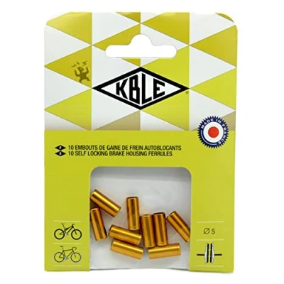 Image of Transfil Brake Outer Ferrule 5mm, Gold, Pack of 10