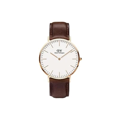 Image of Daniel Wellington Classic Bristol, Brown/Rose Gold Watch, 40mm, Leather, for Men