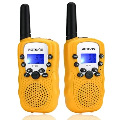 Image of Retevis RT388 Kids Walkie Talkies, Long Range VOX Keylock Children Toy Gifts for Birthday and Holiday, 3 12 Boys Girls Indoor Outdoor Activity (1 Pair, Yellow)