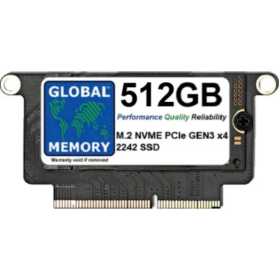 Image of GLOBAL MEMORY 512GB M.2 PCIe Gen3 x4 NVMe SOLID STATE DRIVE (SSD) FOR MACBOOK PRO RETINA NON TOUCH BAR A1708 (LATE 2016 MID 2017)