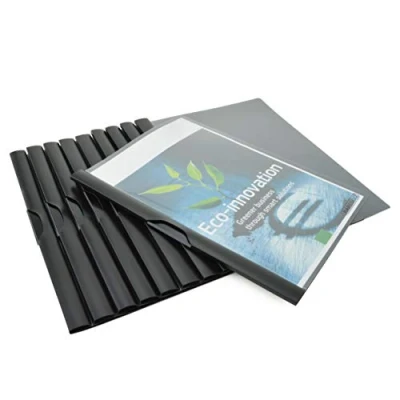 Image of Rapesco 1595 ECO Clip Report Folder, A4, Black, Pack of 10