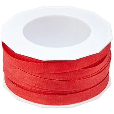 Image of C.E. Pattberg Präsent Europa Taffeta Ribbon Red 10 mm width, 50 m length