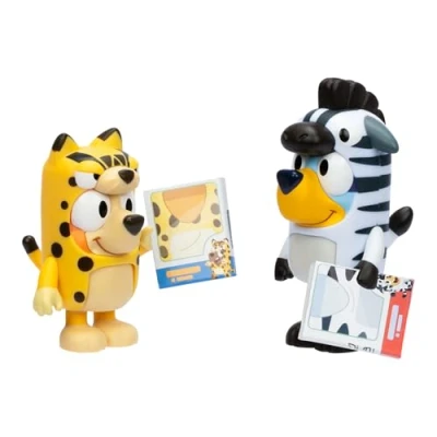 Image of Bluey Figure 2 Pack Animal Costumes, 2.5 Inch Figures with Accessories, Kids Can Recreate Their Favorite Moments from The Episode Onesies