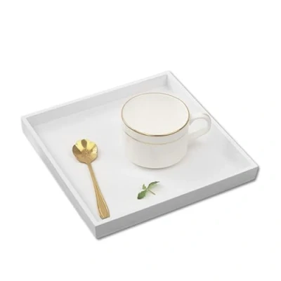 Image of Storage Tray,Wooden Serving Tray,Jewelry Tray,Multi Purpose Decorative Tray Bathroom Vanity Desktop Organizer Valet for Jewelry,Food,Cosmetics,20 x 20cm/ 7.9 7.9in