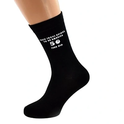 Image of These Socks Belong to An Amazing 50 Year Old Black Mens for 50th Birthday Present