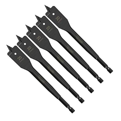 Image of 5 x SabreCut SCRIW20_5 20mm 152mm Impact Rated Flat Wood Spade Bits Compatible with Bosch Dewalt Makita Milwaukee and Many Others