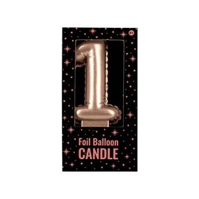 Image of PD Party 7060001 Foil Balloon Candles Birthday Cake Decorations 1, Rose, 10cm Length x 5.5cm Width 1.5cm Height