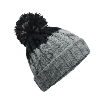 Image of Beechfield Apres Beanie with Luxury Pom Hat Men, Hats for Women, Winter Hat, Thermal 100% Soft Spun Acrylic Light Green/Black